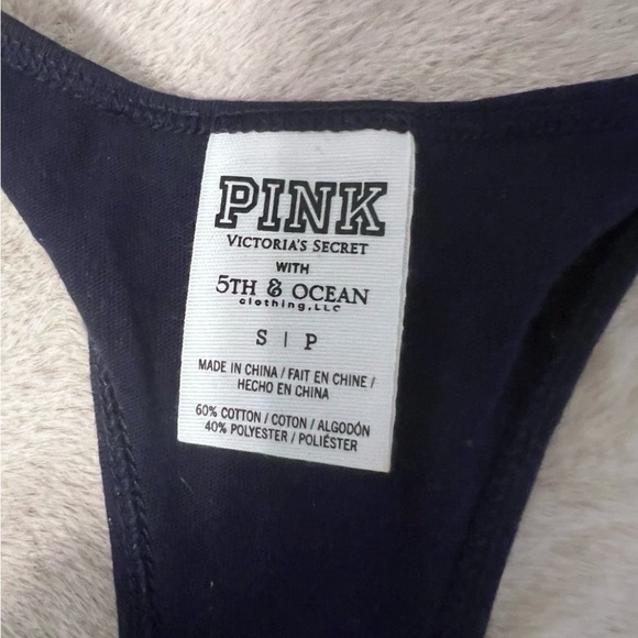 PINK Victoria's Secret Navy Cotton Thong - Picture 3 of 4